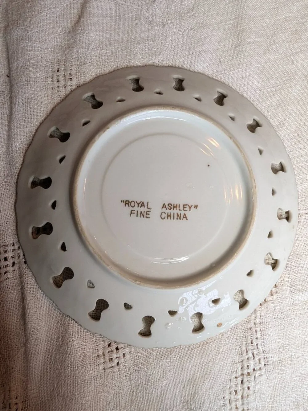 Vintage Royal Ashley Fine China Teacup and Saucer Floral Lattice